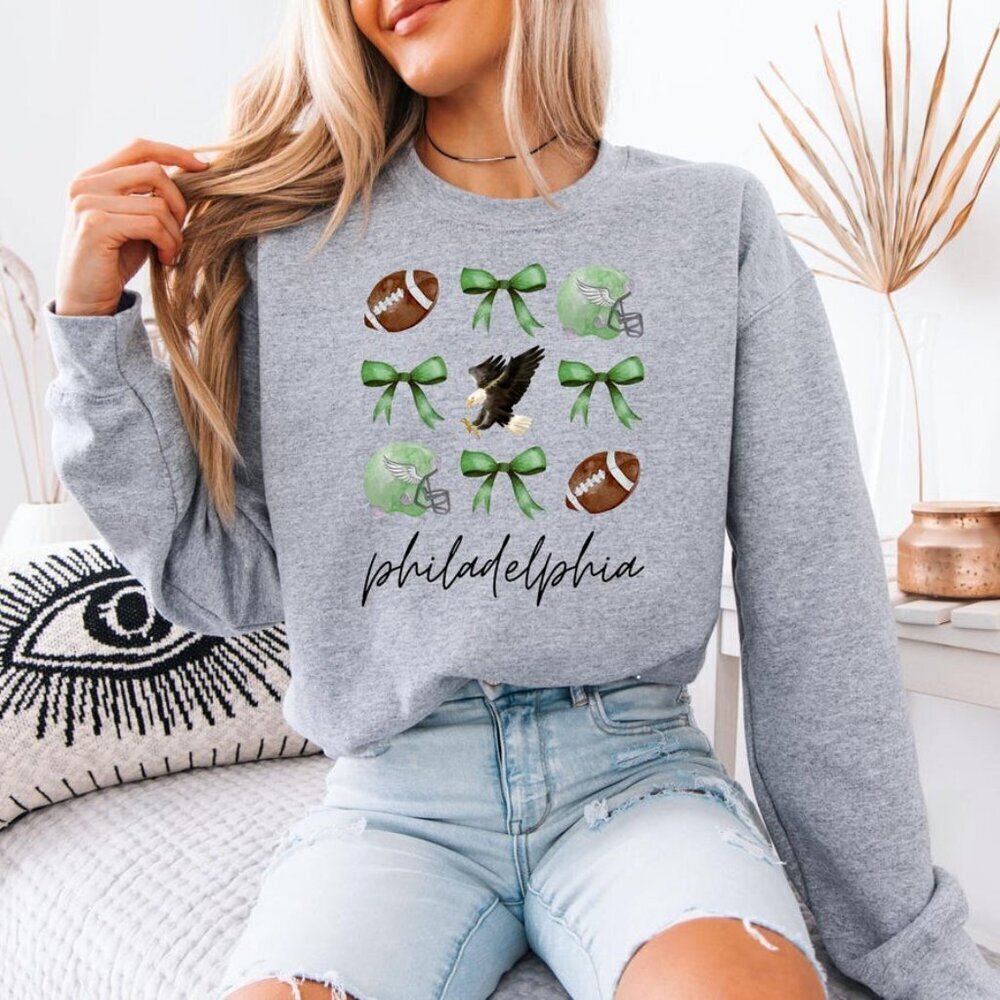 Philadelphia Eagles Bird Gang Football Graphic Crewneck Sweatshirt